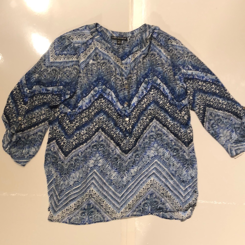 Sara Michelle sheer blouse, size PXL, New!